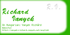 richard vanyek business card